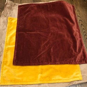 Pair of Pottery Barn velvet 20x20 Pillow Covers